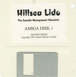 Cartridge artwork for Hillsea Lido on the Commodore Amiga.
