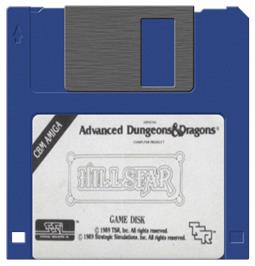 Cartridge artwork for Hillsfar on the Commodore Amiga.