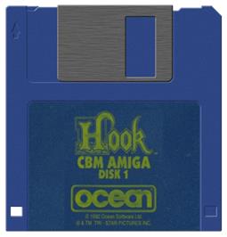 Cartridge artwork for Hook on the Commodore Amiga.