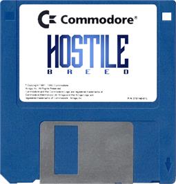 Cartridge artwork for Hostile Breed on the Commodore Amiga.