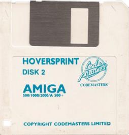 Cartridge artwork for Hoversprint on the Commodore Amiga.
