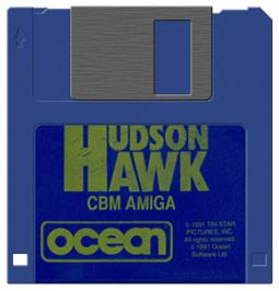 Cartridge artwork for Hudson Hawk on the Commodore Amiga.