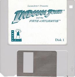 Cartridge artwork for Indiana Jones and the Fate of Atlantis: A Graphic Adventure on the Commodore Amiga.