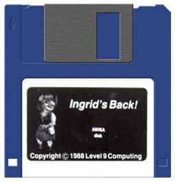 Cartridge artwork for Ingrid's Back! on the Commodore Amiga.
