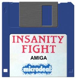 Cartridge artwork for Insanity Fight on the Commodore Amiga.