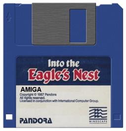 Cartridge artwork for Into the Eagle's Nest on the Commodore Amiga.