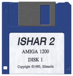 Cartridge artwork for Ishar 2: Messengers of Doom on the Commodore Amiga.