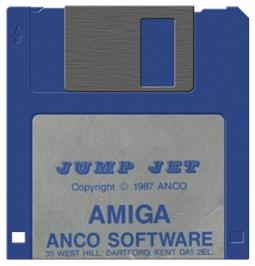 Cartridge artwork for Jump Jet on the Commodore Amiga.