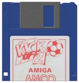 Cartridge artwork for Kick Off 2 on the Commodore Amiga.