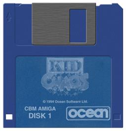 Cartridge artwork for Kid Chaos on the Commodore Amiga.