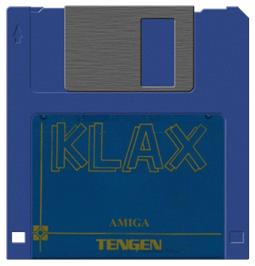 Cartridge artwork for Klax on the Commodore Amiga.