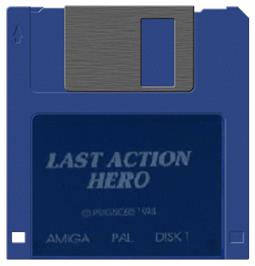 Cartridge artwork for Last Action Hero on the Commodore Amiga.