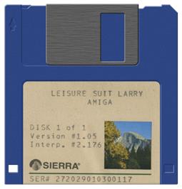 Cartridge artwork for Leisure Suit Larry In The Land Of The Lounge Lizards (Enhanced) on the Commodore Amiga.