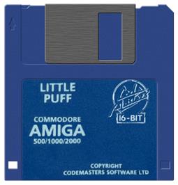 Cartridge artwork for Little Puff in Dragonland on the Commodore Amiga.