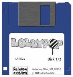 Cartridge artwork for Lollypop on the Commodore Amiga.