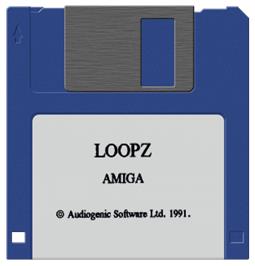 Cartridge artwork for Loopz on the Commodore Amiga.
