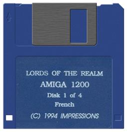 Cartridge artwork for Lords of the Realm on the Commodore Amiga.
