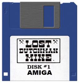 Cartridge artwork for Lost Dutchman Mine on the Commodore Amiga.