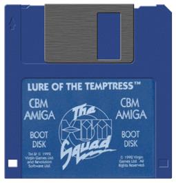 Cartridge artwork for Lure of the Temptress on the Commodore Amiga.