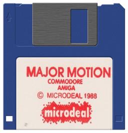 Cartridge artwork for Major Motion on the Commodore Amiga.