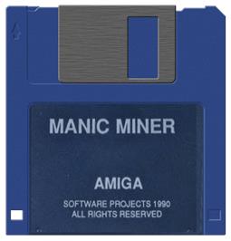 Cartridge artwork for Manic Miner on the Commodore Amiga.