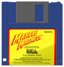 Cartridge artwork for Marble Madness on the Commodore Amiga.