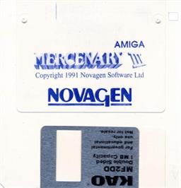 Cartridge artwork for Mercenary III : The Dion Crisis on the Commodore Amiga.