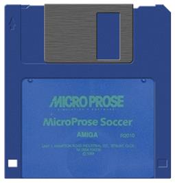 Cartridge artwork for Microprose Soccer on the Commodore Amiga.