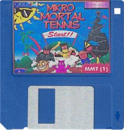 Cartridge artwork for Mikro Mortal Tennis on the Commodore Amiga.