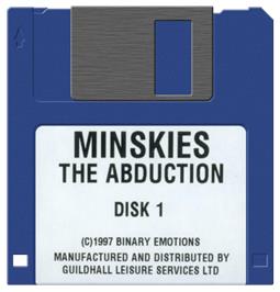 Cartridge artwork for Minskies: The Abduction on the Commodore Amiga.
