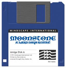 Cartridge artwork for Moonstone - A Hard Days Knight on the Commodore Amiga.