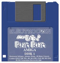 Cartridge artwork for Mr Do! Run Run on the Commodore Amiga.