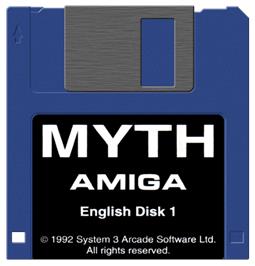 Cartridge artwork for Myth on the Commodore Amiga.