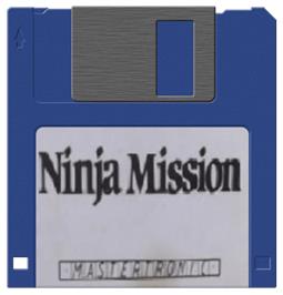 Cartridge artwork for Ninja Mission on the Commodore Amiga.