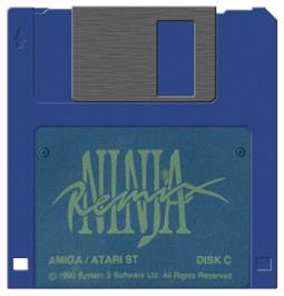 Cartridge artwork for Ninja Remix on the Commodore Amiga.