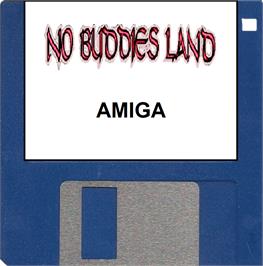 Cartridge artwork for No Buddies Land on the Commodore Amiga.