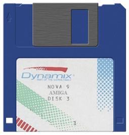 Cartridge artwork for Nova 9 - The Return Of Gir Draxon on the Commodore Amiga.