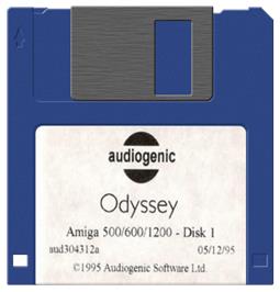 Cartridge artwork for Odyssey on the Commodore Amiga.