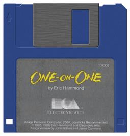 Cartridge artwork for One-on-One on the Commodore Amiga.