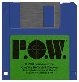 Cartridge artwork for P.o.w. on the Commodore Amiga.
