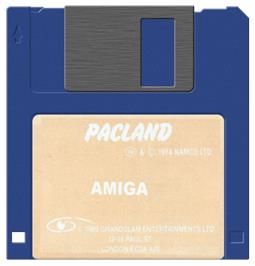Cartridge artwork for Pac-Land on the Commodore Amiga.