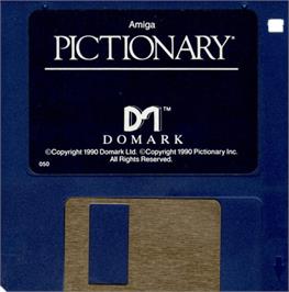 Cartridge artwork for Pictionary - The Game Of Quick Draw on the Commodore Amiga.