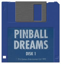 Cartridge artwork for Pinball Dreams on the Commodore Amiga.