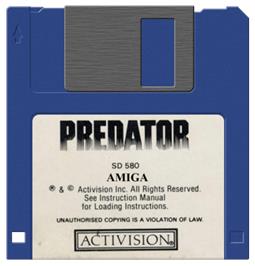 Cartridge artwork for Predator on the Commodore Amiga.