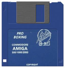 Cartridge artwork for Pro Boxing Simulator on the Commodore Amiga.