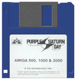 Cartridge artwork for Purple Saturn Day on the Commodore Amiga.