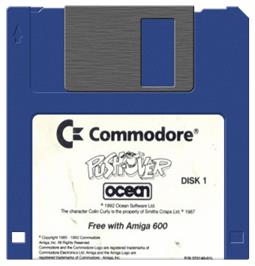 Cartridge artwork for Push-over on the Commodore Amiga.