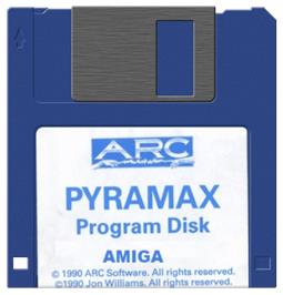 Cartridge artwork for Pyramax on the Commodore Amiga.