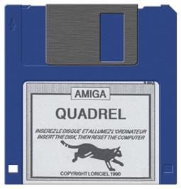 Cartridge artwork for Quadrel on the Commodore Amiga.