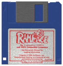 Cartridge artwork for Rampage on the Commodore Amiga.